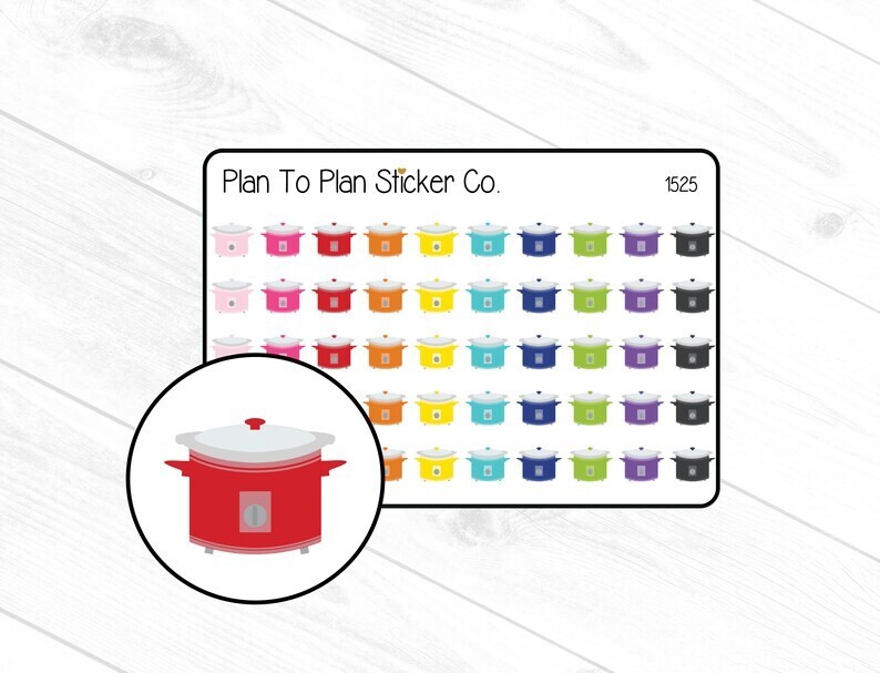 1525~~ Crockpot Slow cooker Planner Stickers.