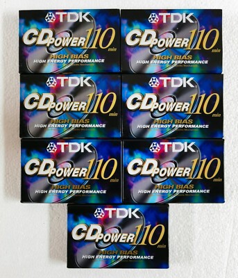 7 TDK Cd Power 110 Type Ii (Cro2) High Bias Blank Audio Cassette Tapes - Japan
