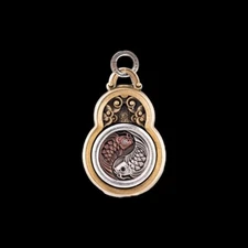 Taiji Fish Pendant. Fidget Spinning Jewelry Necklace. Gift for Him