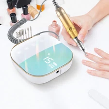 Cordless Professional Nail Drill Machine 35000RPM Portable Rechargeable Electric