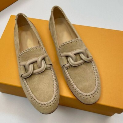 Tod's Women's Leather Flat Loafers Soft Shoes