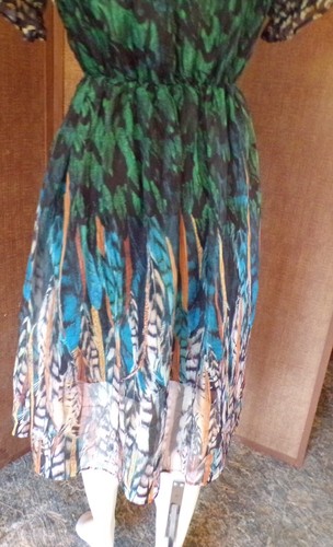 NWT Misslook Stylewe Short Puff Sleeve Maxi Dress U.S. Size4 Multi color - Picture 6 of 9
