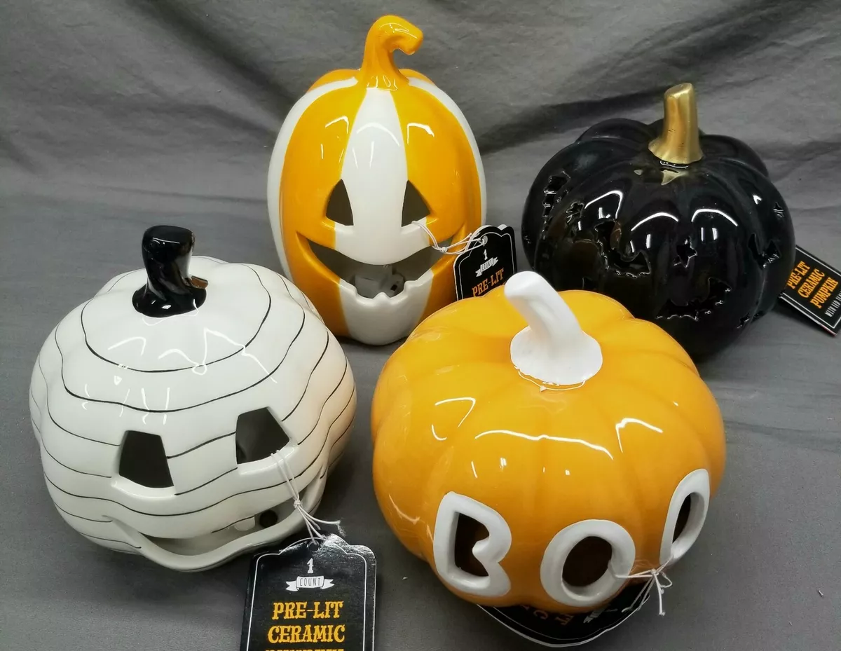 Target Bullseye Playground Pre-Lit Ceramic Pumpkin - Halloween ...