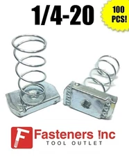 100/BOX 1/4"-20 Spring Nuts for Unistrut B-Line Channel #4118 P1006-1420