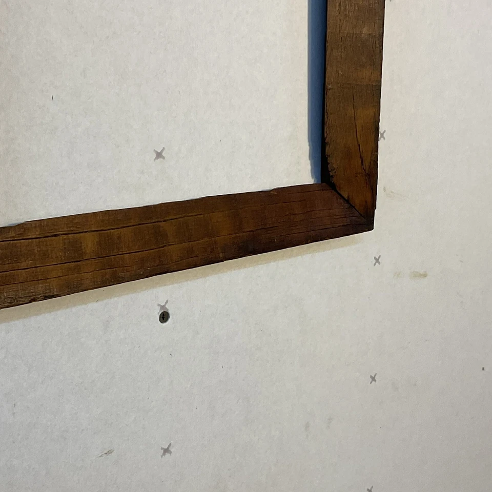 Antiguo marco de pino de campo primitivo de la década de 1830 retrato folk sampler Fraktur  Foto 2 de 4