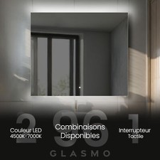 Miroir de Salle de Bain Lumineux LED | INTERRUPTEUR | Sur Mesure | Eliza