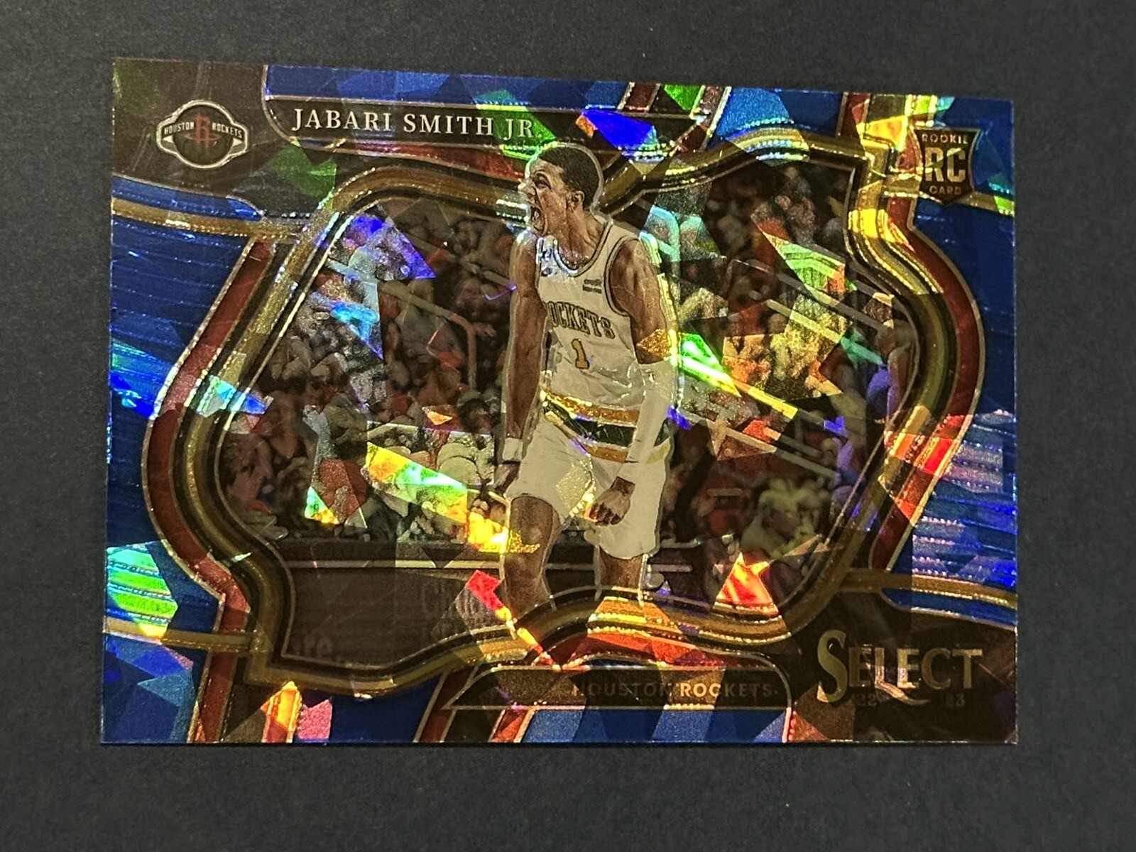 2022-23 Panini Select Jabari Smith Jr. Rookie Courtside Blue Cracked Ice #291 RC