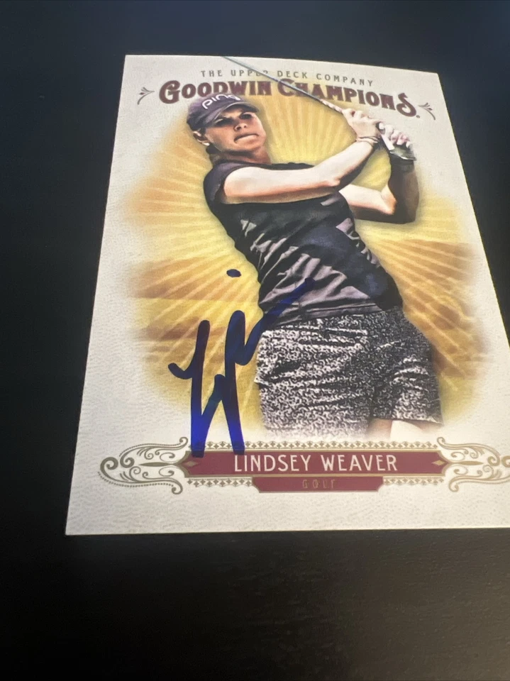 2018 Upper Deck Goodwin Signed LINDSEY WEAVER #21 Base Golf LPGA PGA Autograph - Image 2 of 3