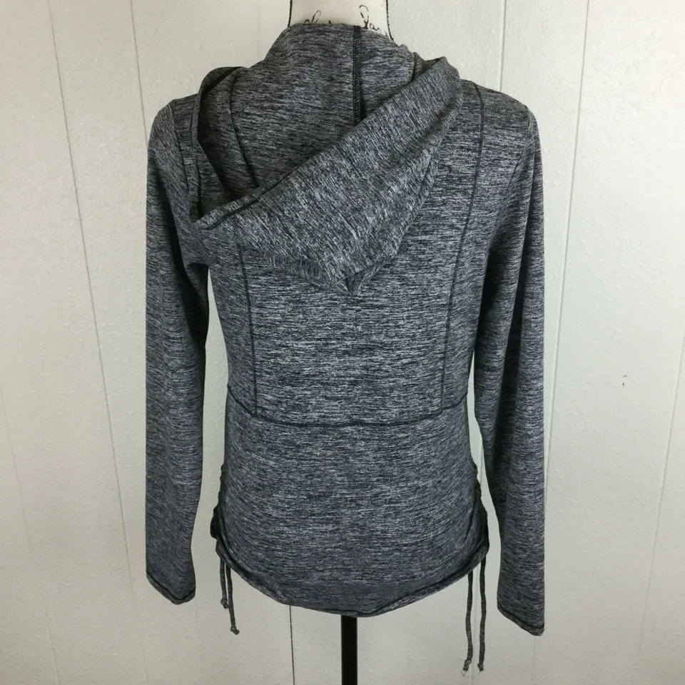 PINK LOTUS Cremallera Cuello en V Corbata Lateral Gris Sudadera con Capucha Sudadera con Capucha Para Mujer Talla S Foto 3 de 4