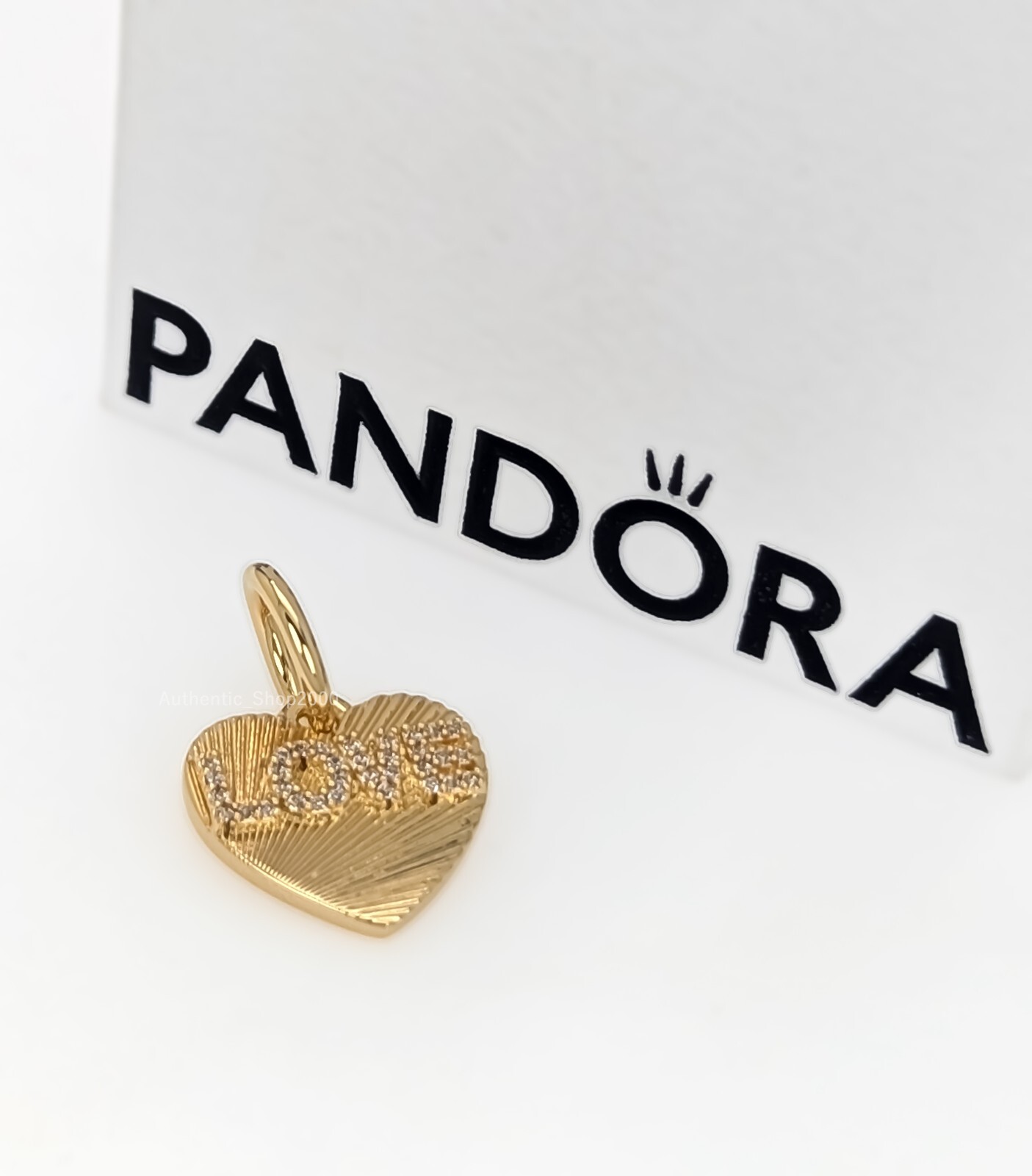 New 100%  Authentic PANDORA 14K G Engravable Love Heart Dangle Charm 763604C01