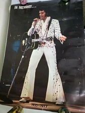 Elvis Presley Vintage Pro Arts Inc Rhinestone Concert 1977 IN MEMORY Poster 