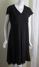 Ralph Lauren Sz 10 100% Silk Polka-Dot Cap Sleeve Little Black 30s Dress