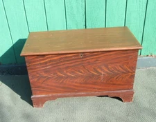 Antique Primitive Pennsylvania Paint Decorated  Blanket Chest Trunk Box
