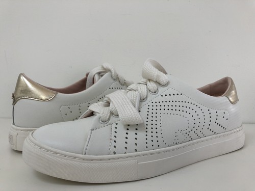 New Kate Spade Women’s 6.5 Aster Perforated Lace Up Leather Sneakers Shoes White - 第 1/12 張圖片