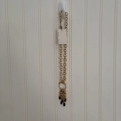 NWT Banana Republic Gold Chain W/Black Necklace Aureus & Argent