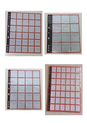Ettonsun - 10 Fogli Portamonete Con 300 Tasche Trasparenti Per Raccoglitori, 9 Fori, 3,5x3,5 Cm