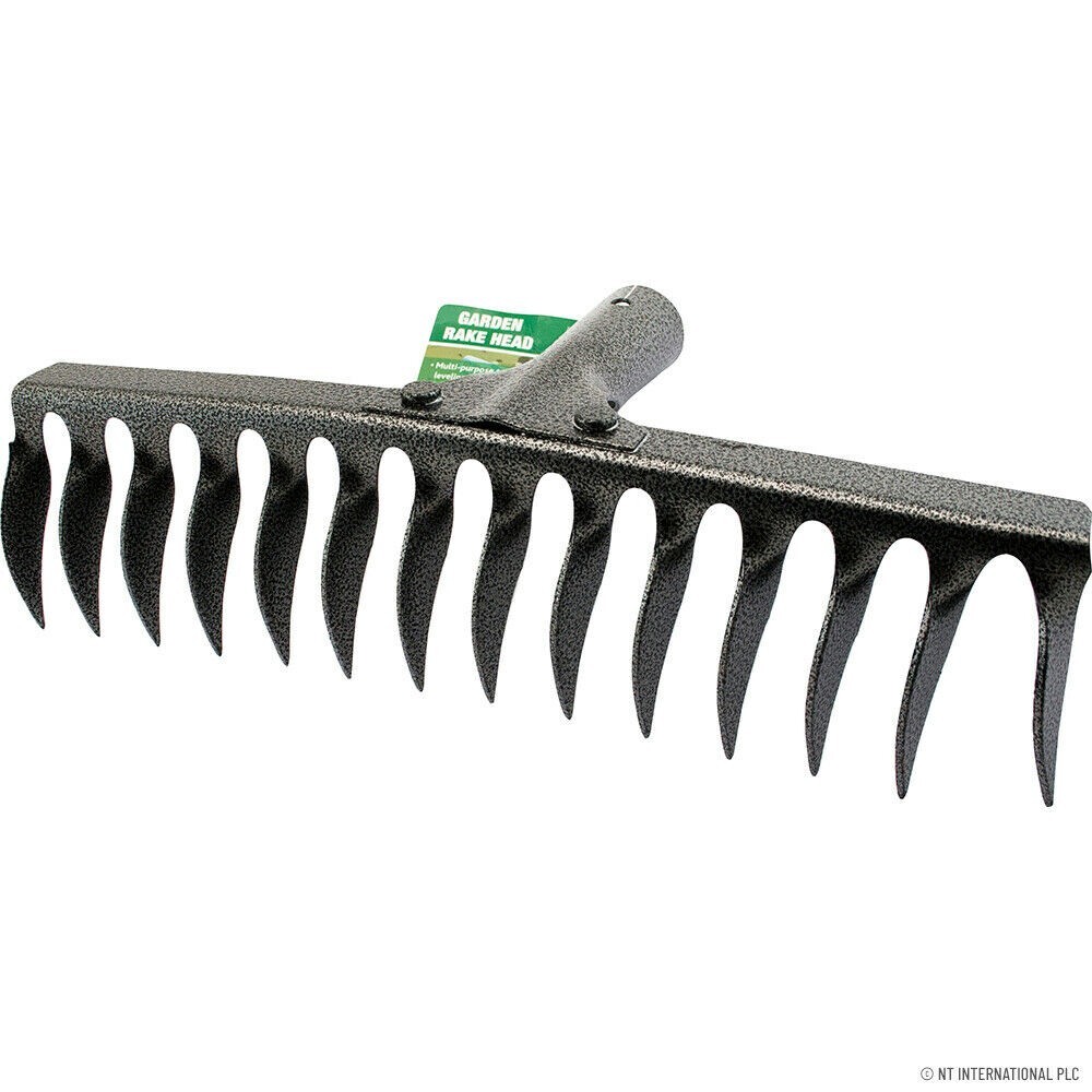 NEW 14 TOOTH TEETH REPLACEMENT RAKE HEAD GARDEN LEAF LEAVES METAL