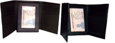 Lot of 2 New Trifold Leather Men s Black Brown wallet 1 ID 9 card 2 bill slots