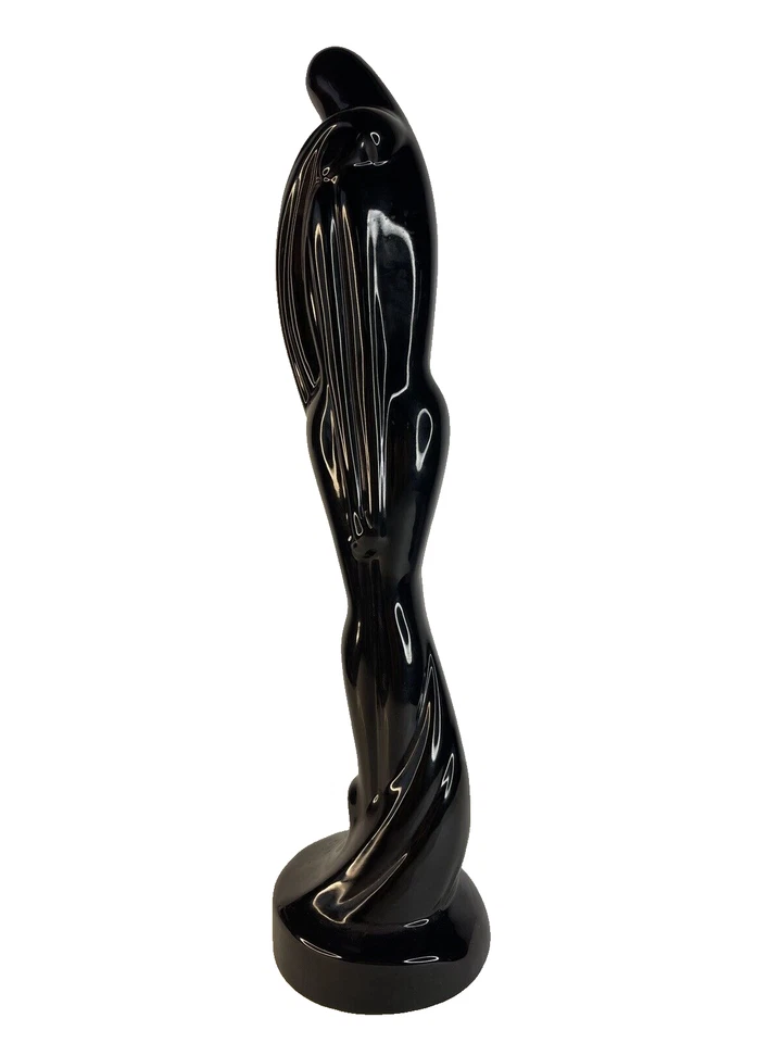 Royal Haeger 80s VTG Lovers Embrace Sculpture Orig Label Incl Glossy Black 20" - Image 2 of 4