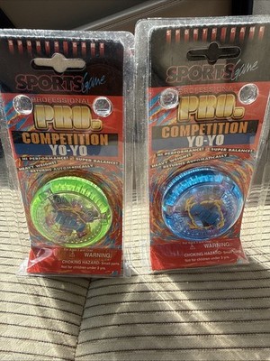Vintage Sports Game Pro Competition Yo-Yo Green & Blue  Lot Of 2