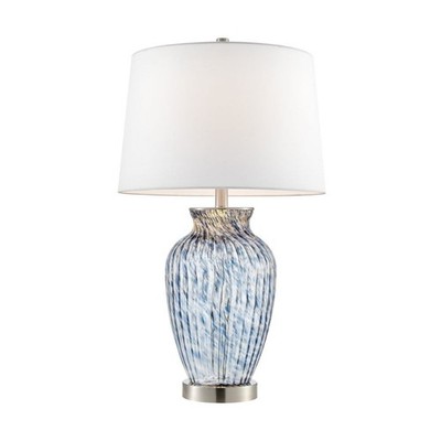 Lite Source LS-23914 Wyatt Art Glass Table Lamp with Night Light