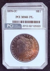 1878-CC $1 Morgan Silver Dollar PCI MS65PL Beautiful Toned Carson City Prooflike