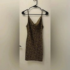 Urban Outfitters Animal Print Slip Dress Adjustable Straps EUC Size M