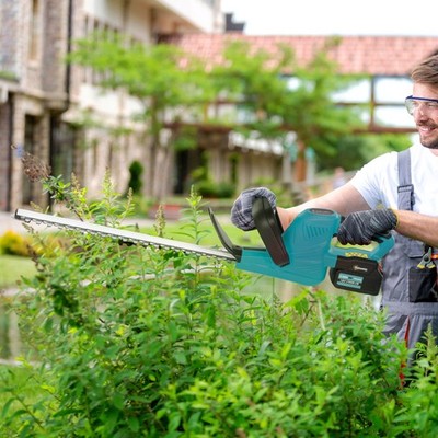 20'' Akku Heckenschere, 18V Elektro Heckenschere mit 51cm Dual Action Klinge
