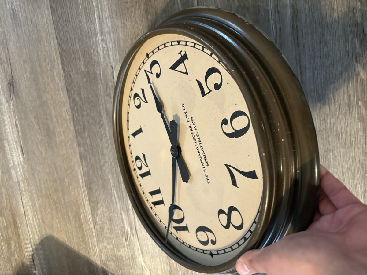 The Standard Electric Time Company Industrial Clock. Springfield