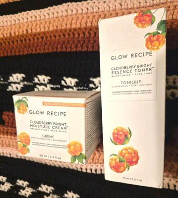 GLOW RECIPE Cloudberry Bright Moisture Cream and Toner FULL SIZE Brand New