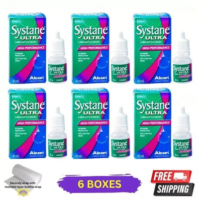 6 x Alcon Systane Ultra Lubricant Eye Drops | High Performance | 10mL Each 2027