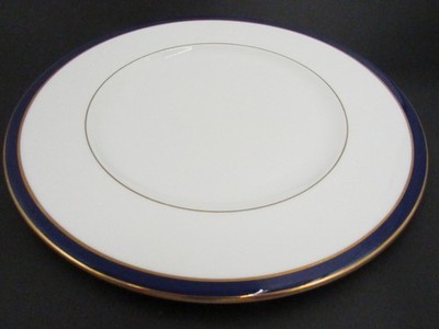 Lenox Federal Cobalt Classic Collection Fine China 11in Dinner Plate White Blue