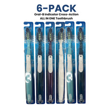 6 PACK: Oral-B CrossAction ProHealth All-in-One Manual Toothbrush 35 Soft