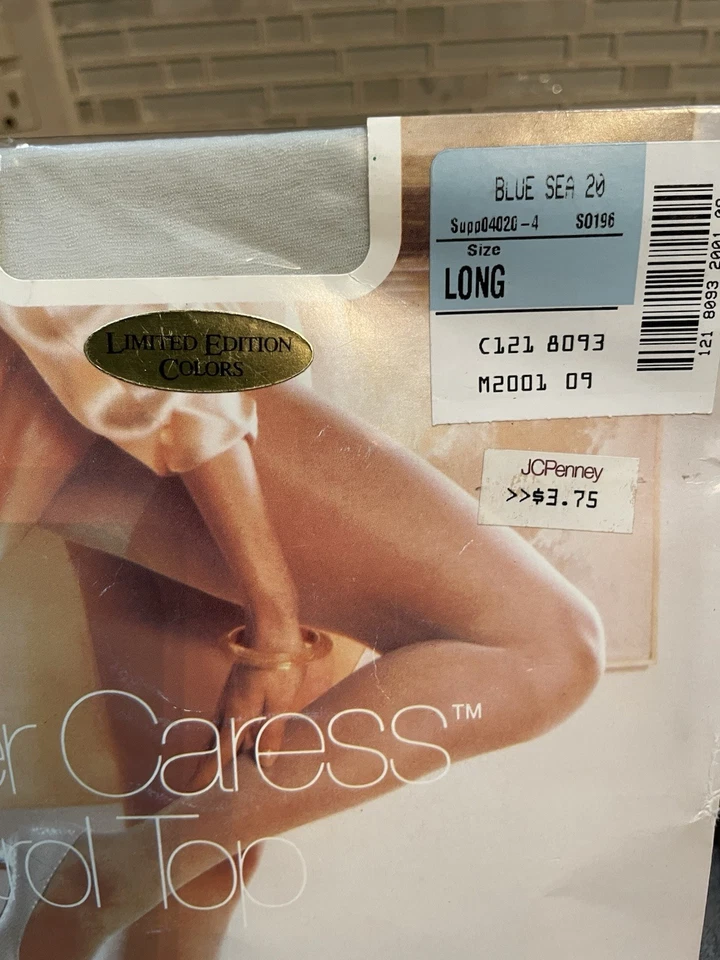 Pantimedias de Colección JC Penney Nuevas con Etiquetas Sandalia Larga Años 80’s Azul Mar Geniales Como Nuevas Descontinuadas Foto 4 de 4