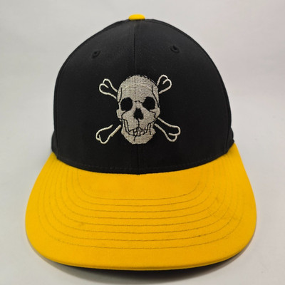 Long Beach State Dirtbags Baseball Hat Sz SM-MD Black Yellow Skull Bones