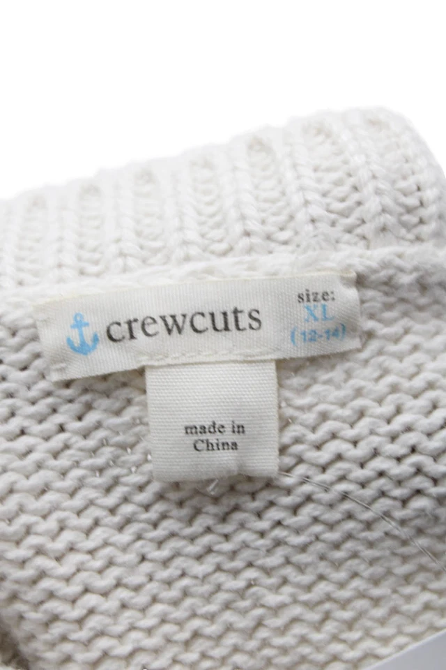 Suéter tejido con cable de algodón de manga larga Crewcuts para niños talla XL Foto 4 de 4