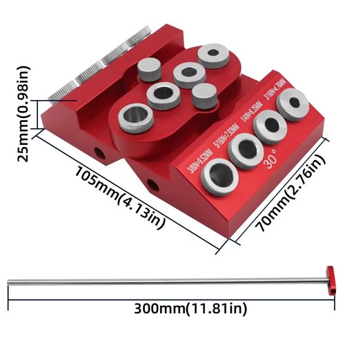 Aluminum Alloy Drill Hole Guide Jig Woodworking Hole Drill Cable Railing - Photo 2/12