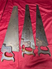 Lot Of 3 Vintage Hand Saws Dark Wood Handles Brass Medallions Antique Tools Lot Of 3 Vintage Hand Saws Dark Wood Handles Brass Medallions Antique Tools