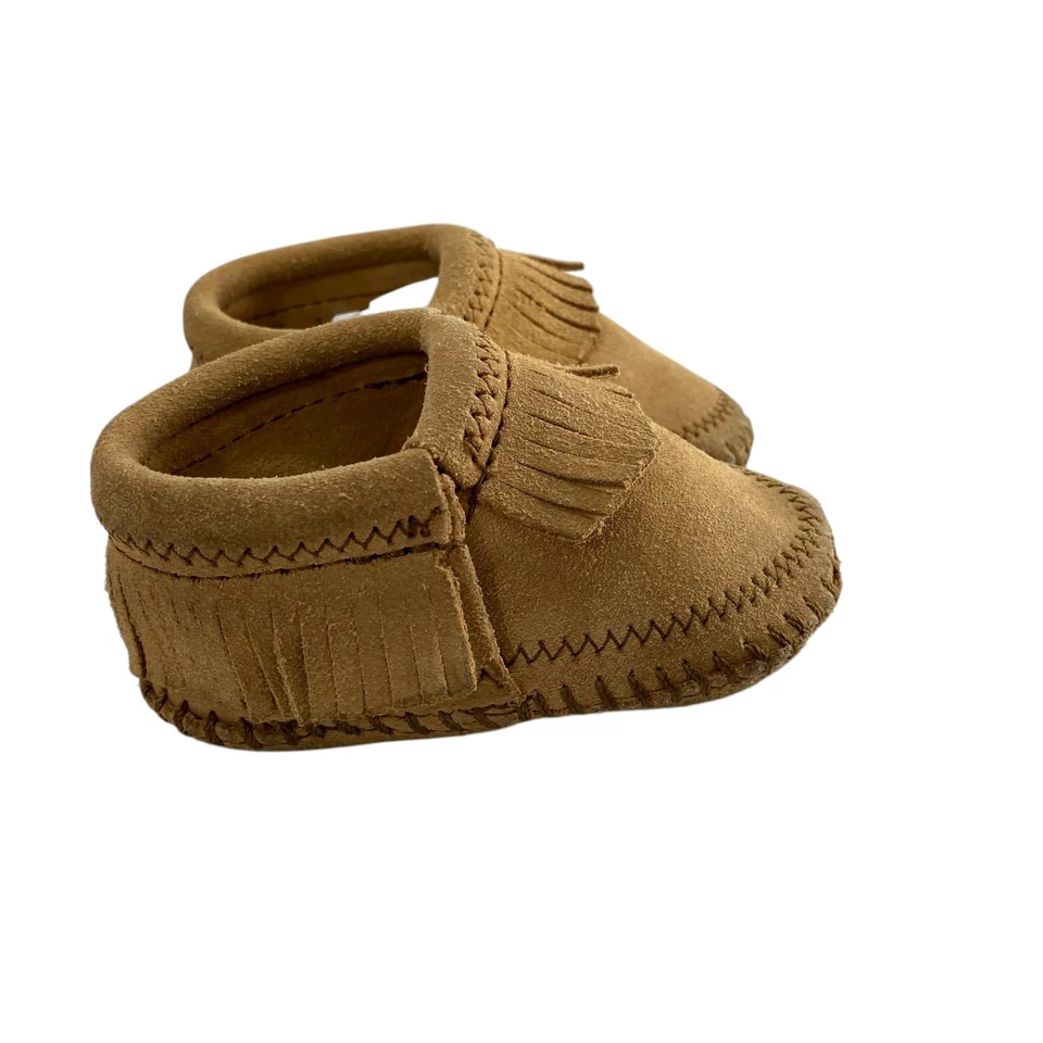 Minnetonka Infants Riley Booties Soft Suede Upper Fringe 2 Boho Comfy Pull On - Image 4 of 4