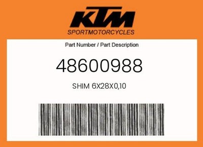 KTM Genuine Shim 6X28X0,10 - 48600988