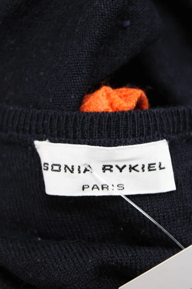 Шерстяной многоцветный вязаный топ Sonia Rykiel для девочек с длинным рукавом темно-синий размер 6 - Изображение 4 из 4