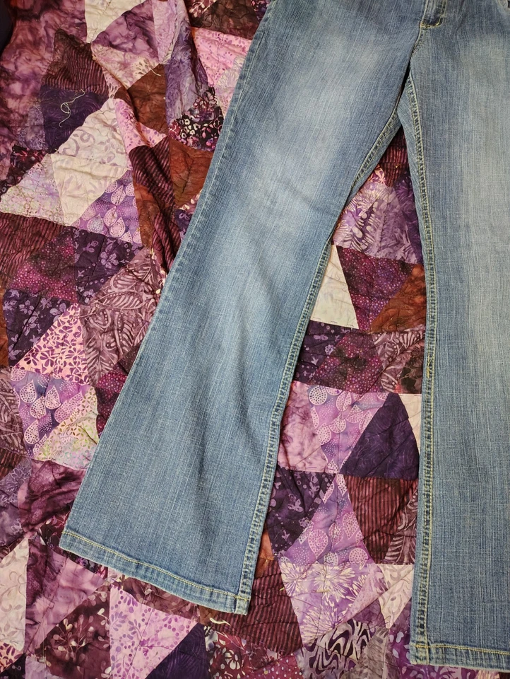 Pantalones de mezclilla hidráulicos vintage para mujer 33x31 azul Gramercy Bootcut Western Y2K Foto 2 de 4