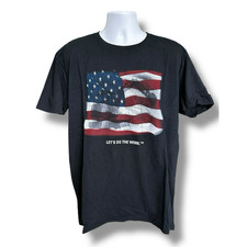 Caterpillar CAT American Flag Excavator Short Sleeve Graphic T-shirt Black XL