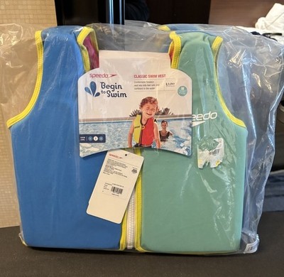 Speedo Begin to Swim Classic Swim Vest Kids Size M USCG Approved NWT Level 2