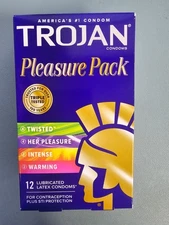Trojan Pleasure Variety Pack Lubricated Condoms - 12 Count