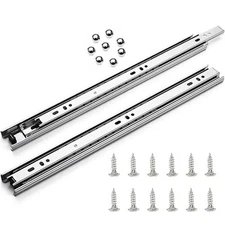 6 Pairs of 12 Inch Drawer Slides 3-Section Full Extension Ball Bearing Side M...
