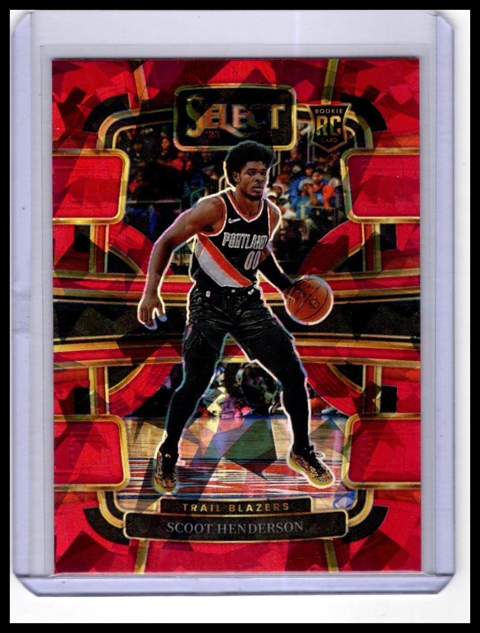 2023-24 Panini Select #77 Scoot Henderson Red Cracked Ice Prizms