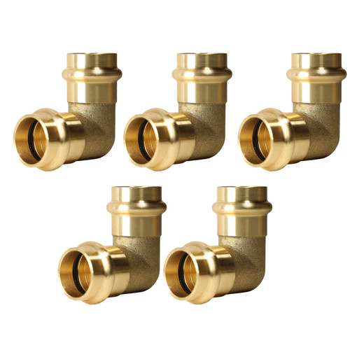 5 Pack XFITTING 3/4" Press Elbow, NSF Certified, Lead Free Brass, ProPress