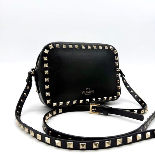 VALENTINO GARAVANI Women Rockstud Shoulder Bag Black Gold from japan