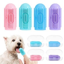 LDIIDII Dog Toothbrush 4 Pack 1 Count Pack of 4 , Blue Green Pink Purple